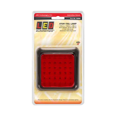 LED Autolamps 80RM 12/24 Multi Volt Stop/Tail Lamp 36 LEDs With 40cm Wire (Each)
