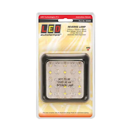 LED Autolamps 80WM 12/24V Reversing Lamp 25 White LEDs With 40cm Wire