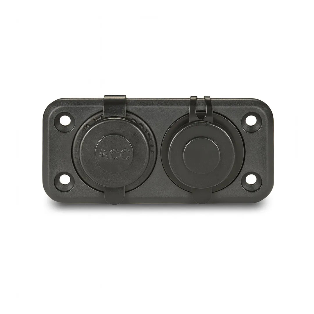 Narva 81170BL | Twin USB Socket – Flush Mount USB-A & USB-C Power Outlet (Black)