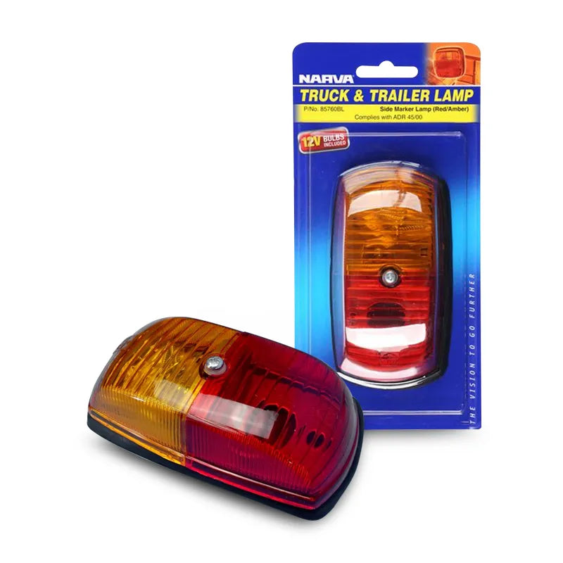 Narva 85760BL Side Marker Light Red/Amber Incandescent