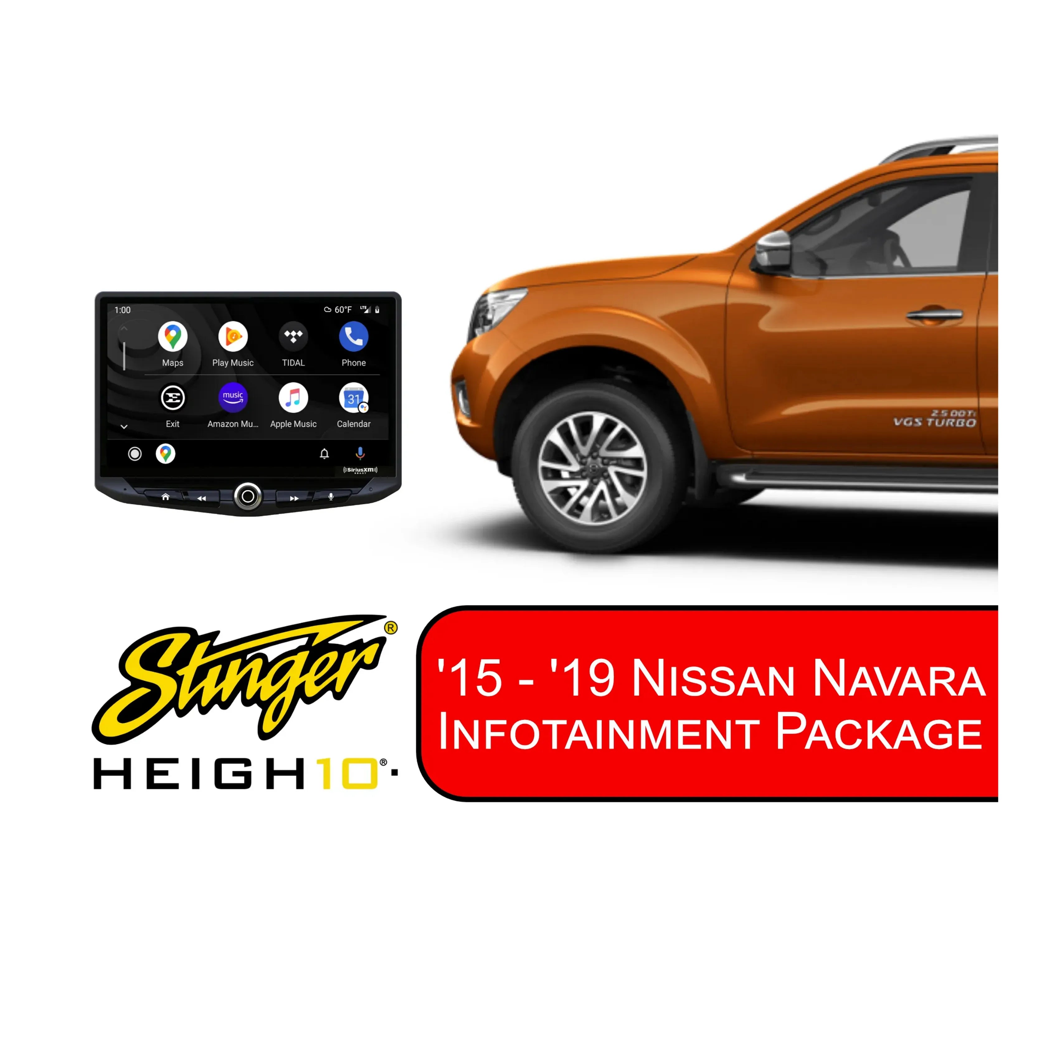 Stinger SRP-NI002H HEIGH10 Infotainment Package For Nissan Navara '15 – '19