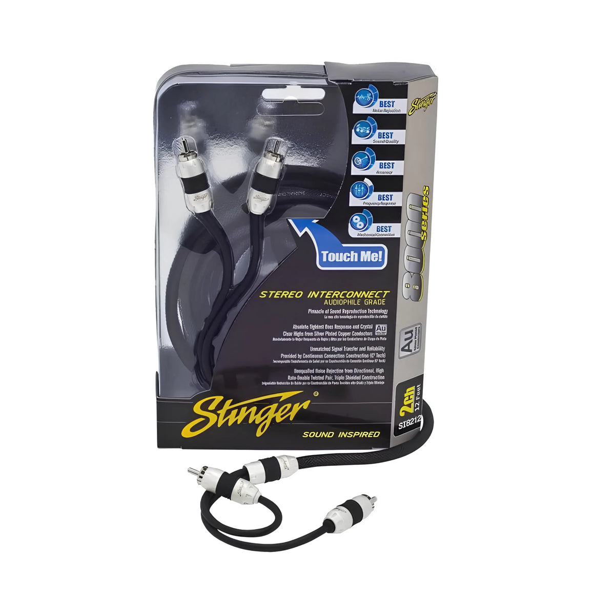 Stinger SI8212 8000 Series 2-Channel Triple Shielded RCA 12ft