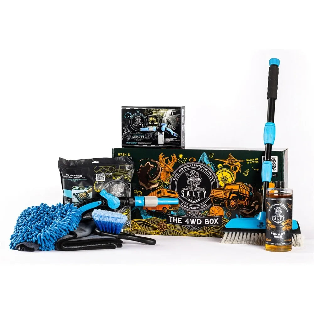 Salty Captain BUNT4WB1L 'The 4WD Box' With Musket, Brushes, Wash Mitt, Microfibre Towel & Anti-Corrosive 4WD/RV Wash Detergent
