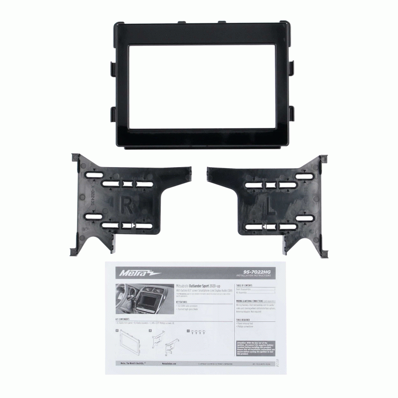 MT95-7022HG Metra Double DIN Radio Fascia Kit for Mitsubishi ASX 2020 - 2024 (XD)
