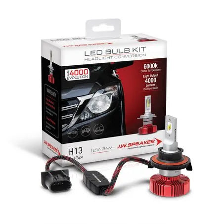 J.W. Speaker 990013 12-24V 4000 H13 6000K LED Headlight Bulb Kit