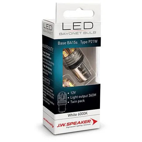 J.W. Speaker 990140 LED Bayonet Globe 12/24V 21W BA15s - 2 Pce