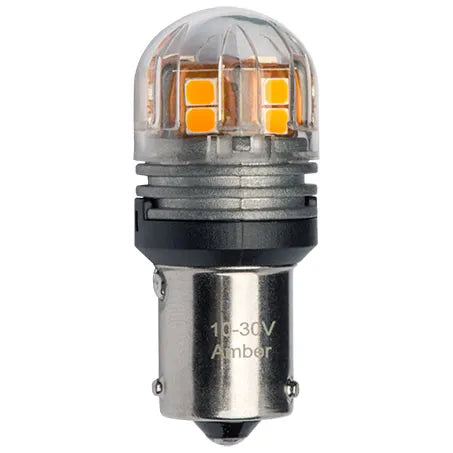 J.W. Speaker 990142 LED Bayonet Globe 12/24V 21W BAU15s Amber - 2 Pce
