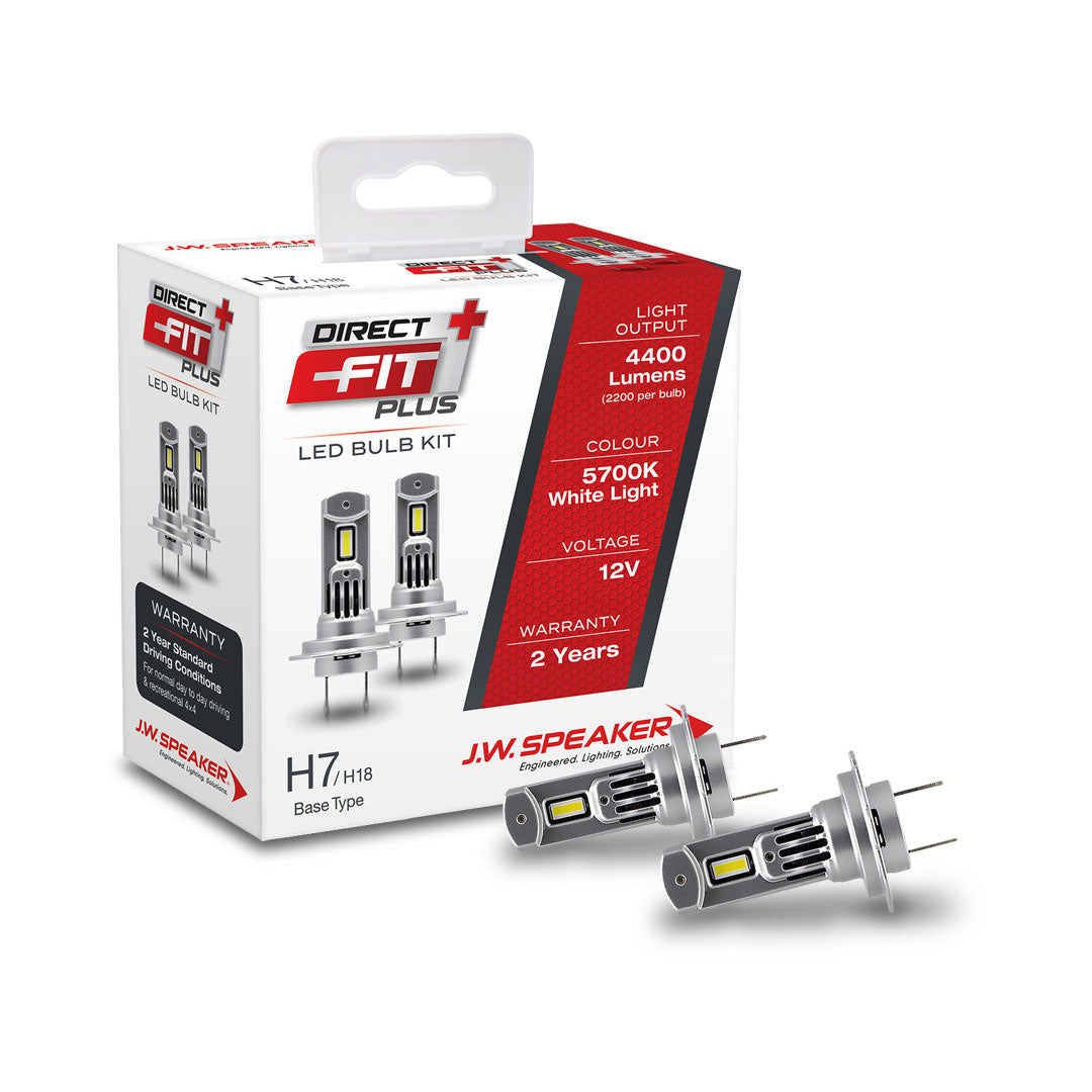 J.W. Speaker 999007DFP H7 LED Headlight Kit | Direct Fit Plus 12V 6000K – Ultra-Bright, Plug & Play, Road-Legal Upgrade