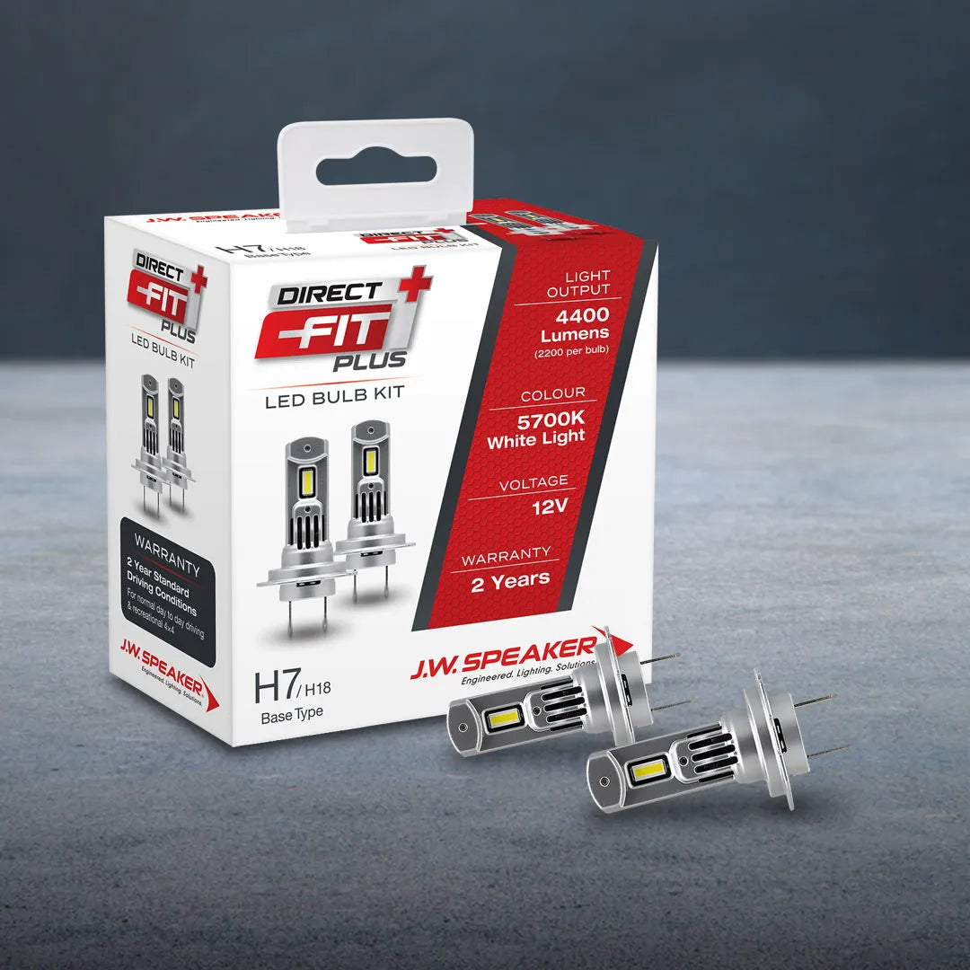 J.W. Speaker 999007DFP H7 LED Headlight Kit | Direct Fit Plus 12V 6000K – Ultra-Bright, Plug & Play, Road-Legal Upgrade