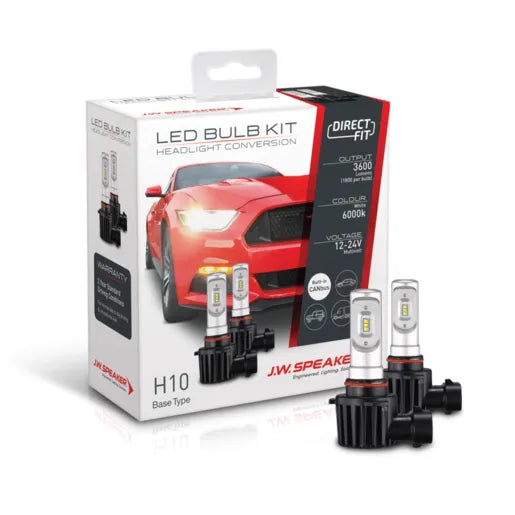 J.W. Speaker 999010 12/24V 6000K H10 Direct Fit LED Bulb Kit