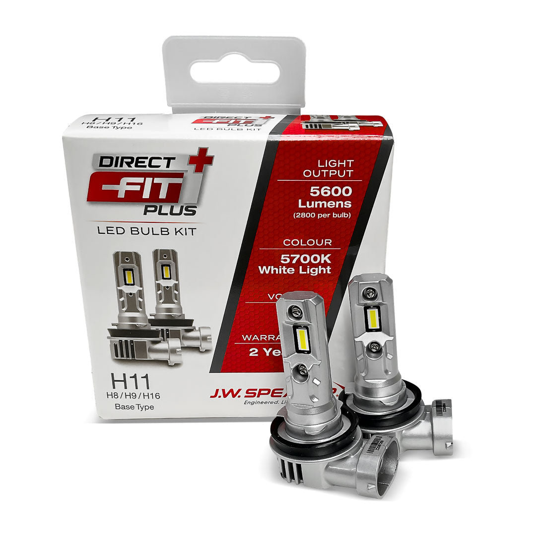 J.W. Speaker 999011DFP H11/9/8/16 LED Headlight Kit | Direct Fit Plus 12V 6000K – Ultra-Bright, Plug & Play, Road-Legal Upgrade
