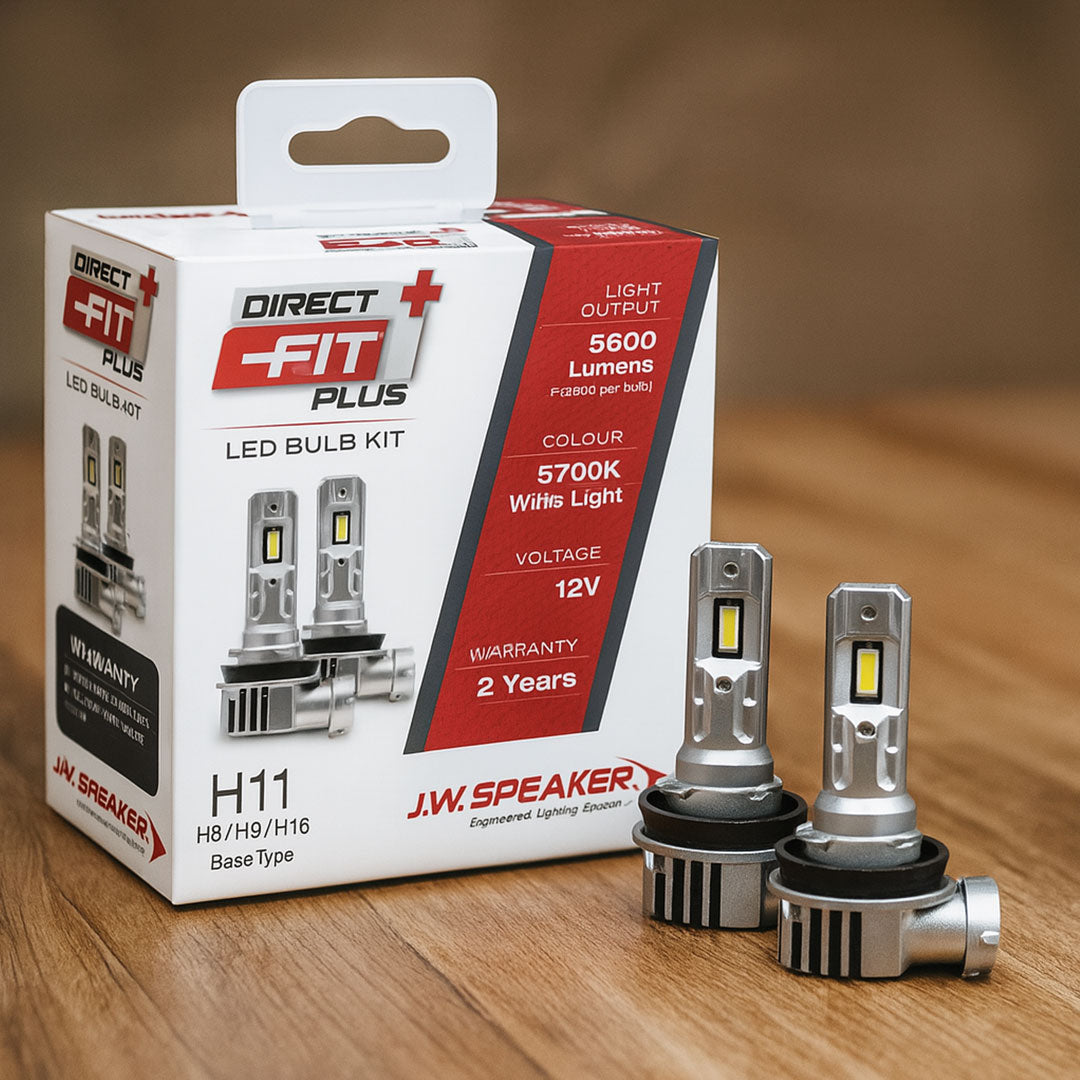 J.W. Speaker 999011DFP H11/9/8/16 LED Headlight Kit | Direct Fit Plus 12V 6000K – Ultra-Bright, Plug & Play, Road-Legal Upgrade