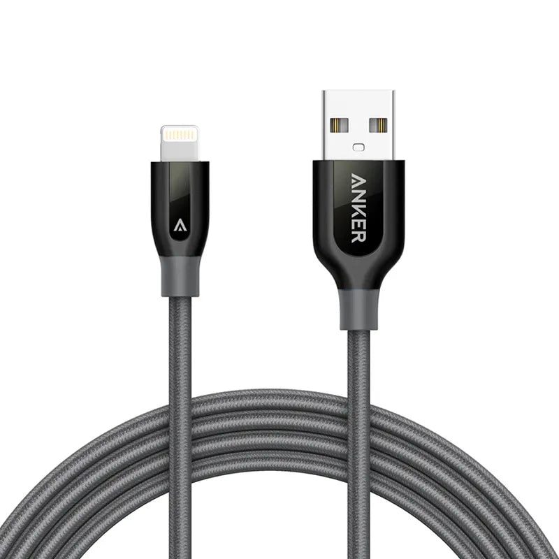 Anker A8122HA1 PowerLine+ Lightning 0.9m iPhone/iPad Fast Charging Cable with Pouch - Grey