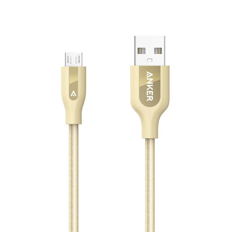 Anker A8142HB1 PowerLine+ Micro 0.9m Android Smartphones USB Cable with Pouch - Gold