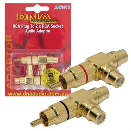 DNA AAR111 RCA Plug To 2 RCA Socket Adaptors