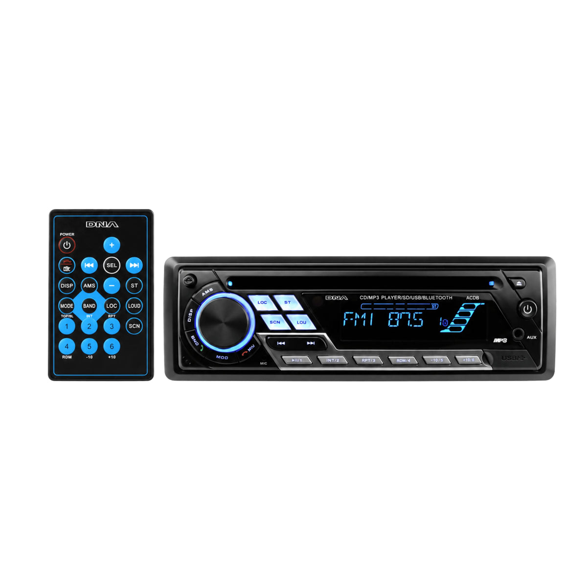 DNA ACD8 Single DIN CD/MP3 Player with Bluetooth, SD, USB and AUX Inputs