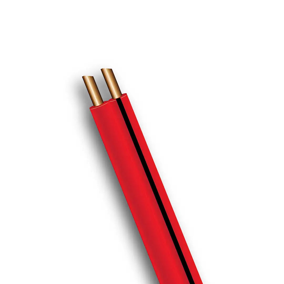 OEX ACX0804L | 4mm 100m Roll Automotive Cable | Twin CoreFigure 8 Red With Black Trace