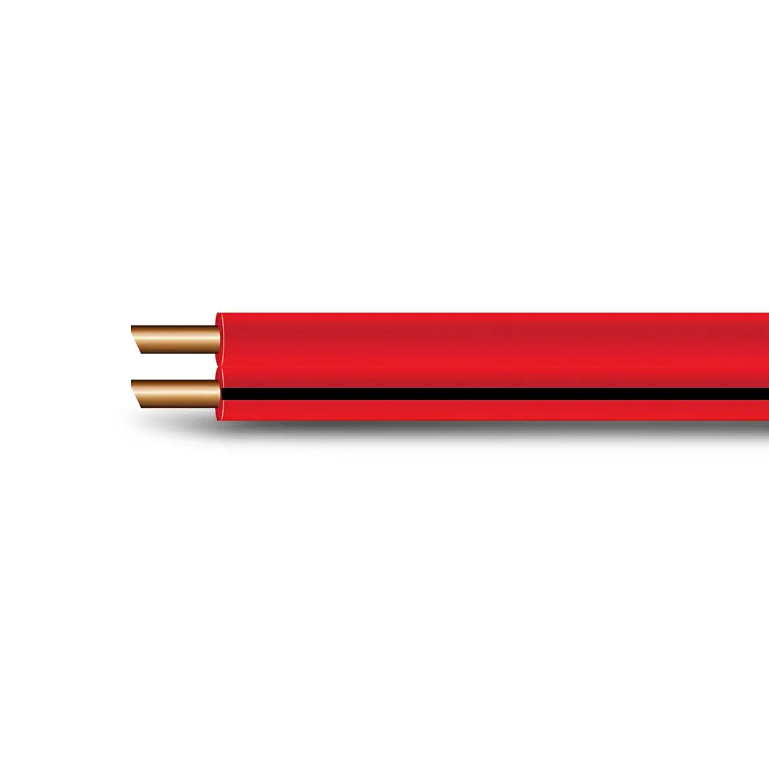OEX ACX0804L | 4mm 100m Roll Automotive Cable | Twin CoreFigure 8 Red With Black Trace