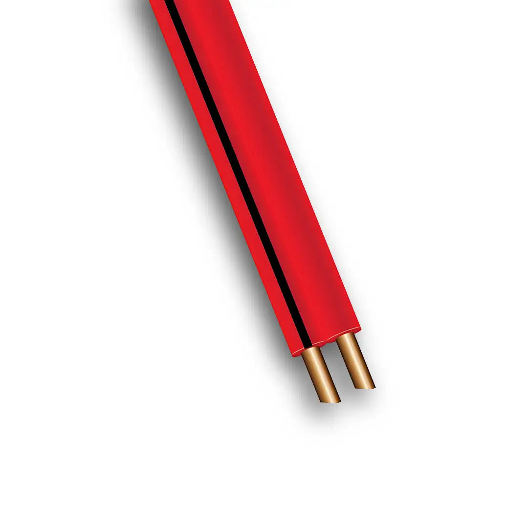 OEX ACX0804L | 4mm 100m Roll Automotive Cable | Twin CoreFigure 8 Red With Black Trace