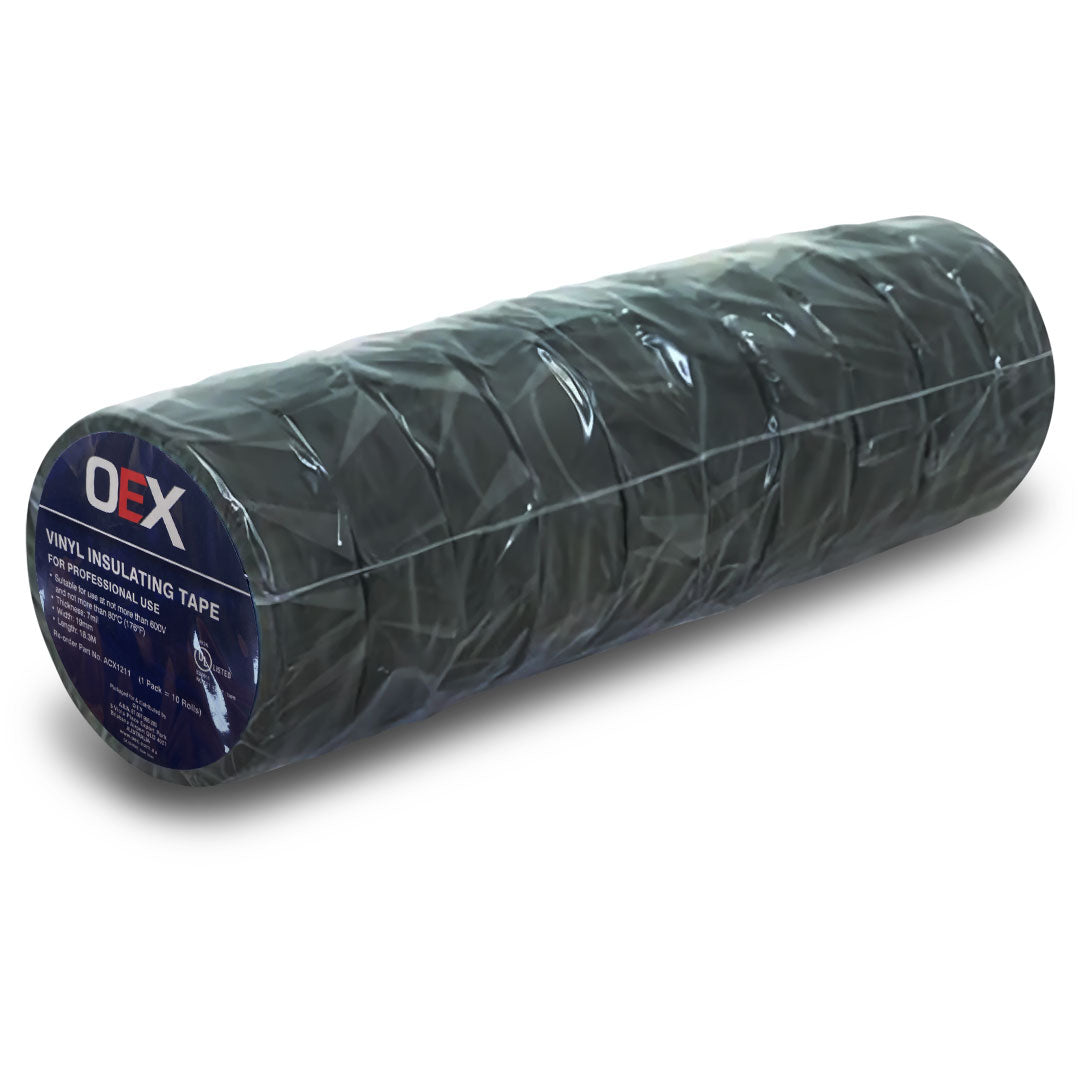OEX ACX1211 | 19mm 18.3M Insulation Tape | Adhesive PVC 10Pkt