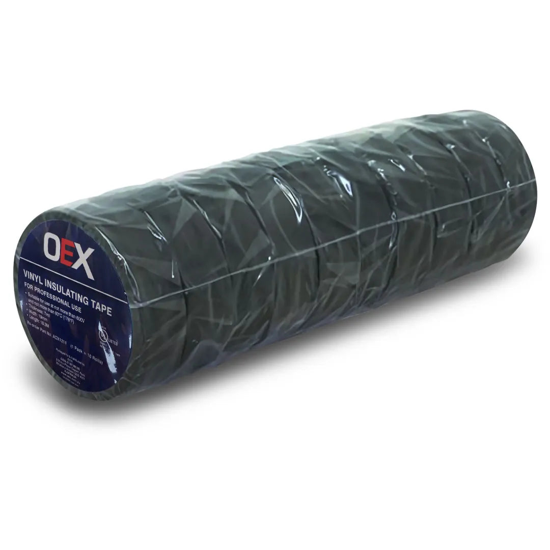 OEX ACX1211 19mm 18.3M Insulation Tape Adhesive PVC 10Pkt