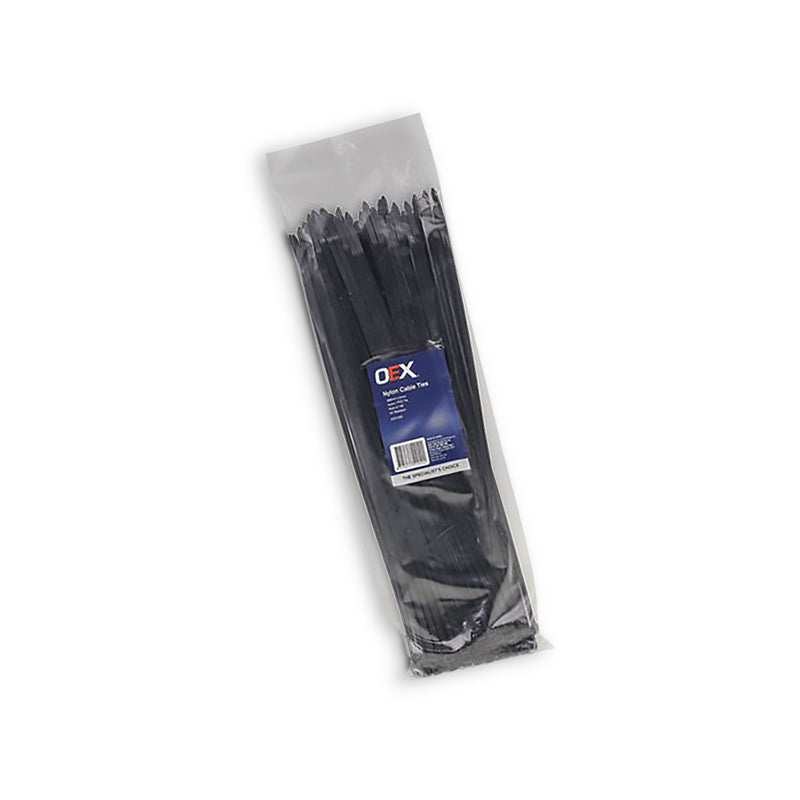 OEX ACX1320 Black Nylon Cable Ties - 4.8mm x 370mm - Pack of 100
