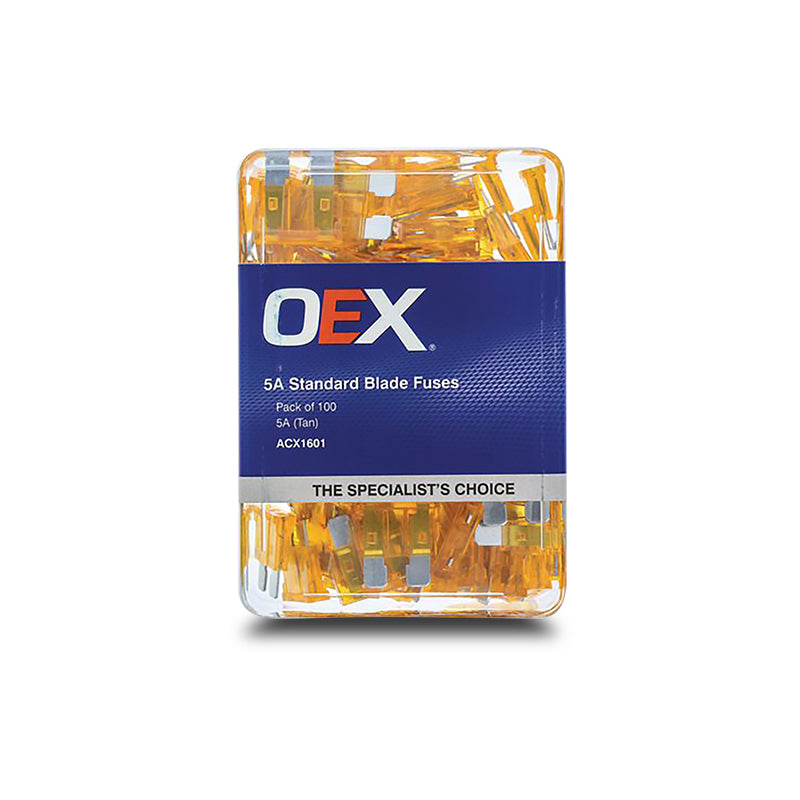 OEX ACX1601 Standard Blade Fuse, 5A Tan - Pack of 100