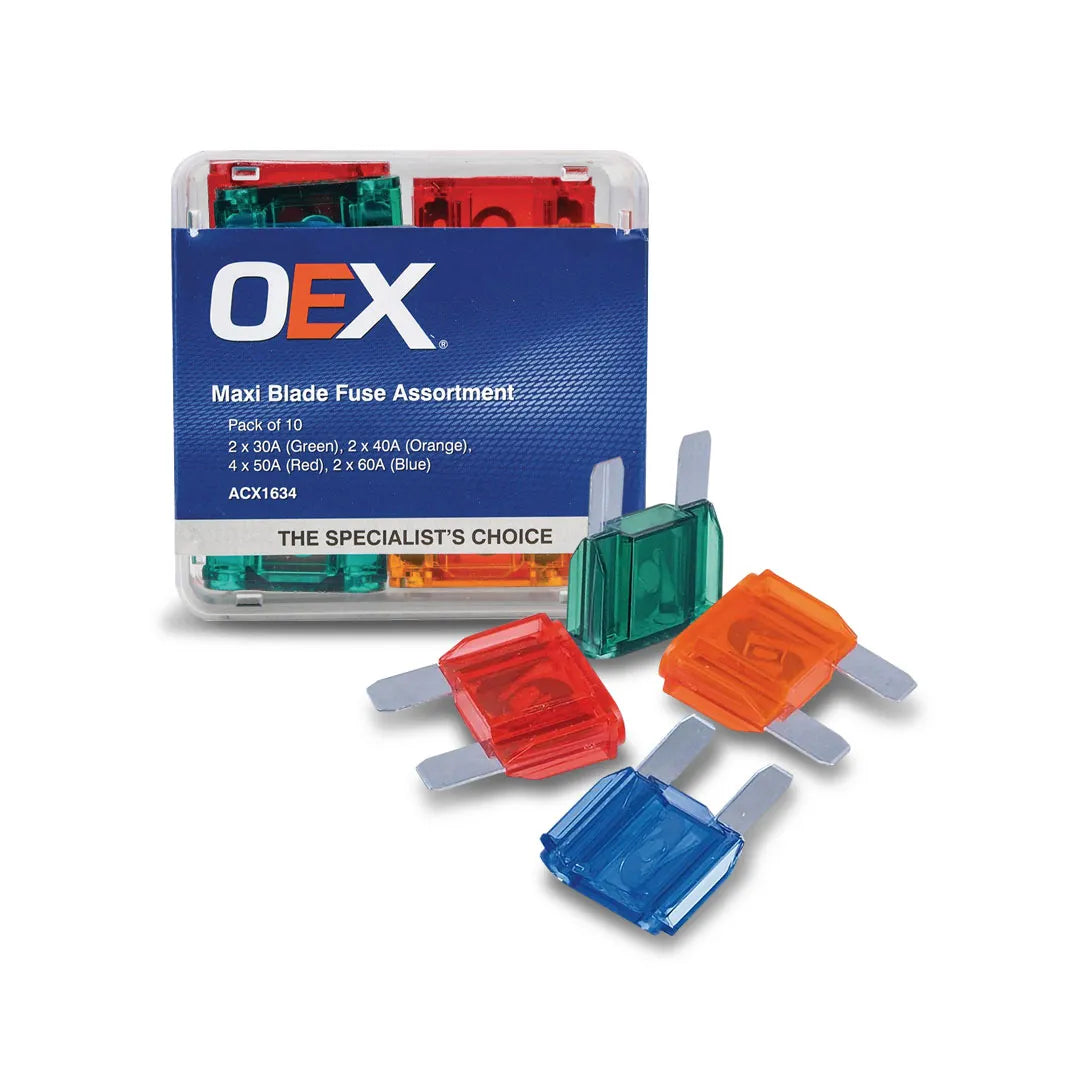 OEX ACX1634 Blade Fuse Maxi Assortment Pack of 10