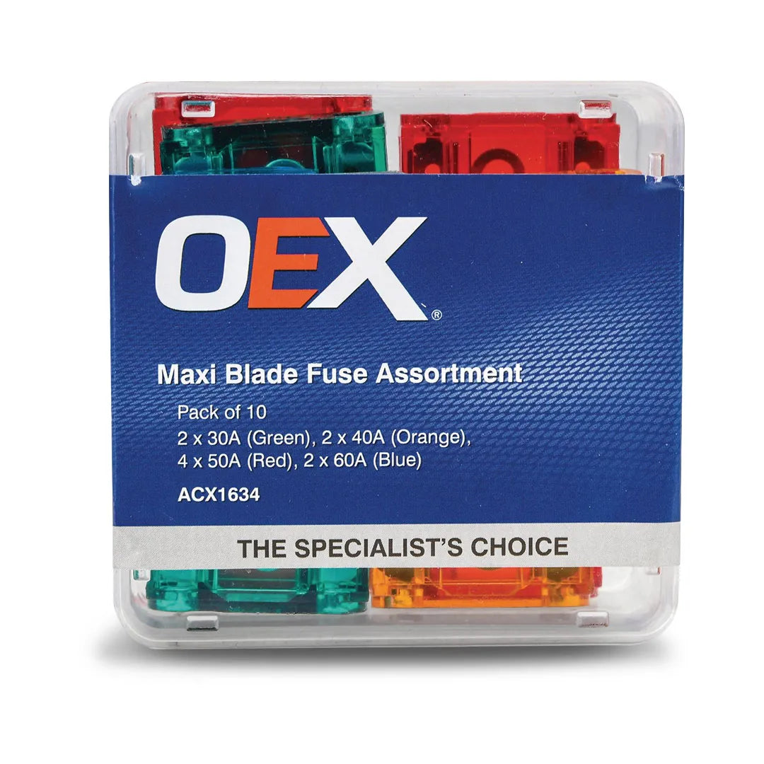 OEX ACX1634 Blade Fuse Maxi Assortment Pack of 10