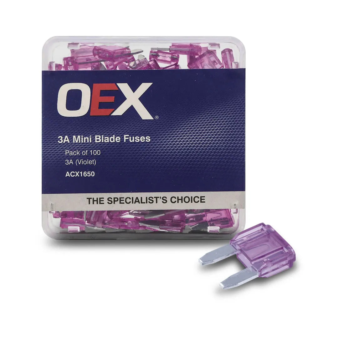 OEX ACX1650 3A Fuse Mini Blade Violet Pack of 100