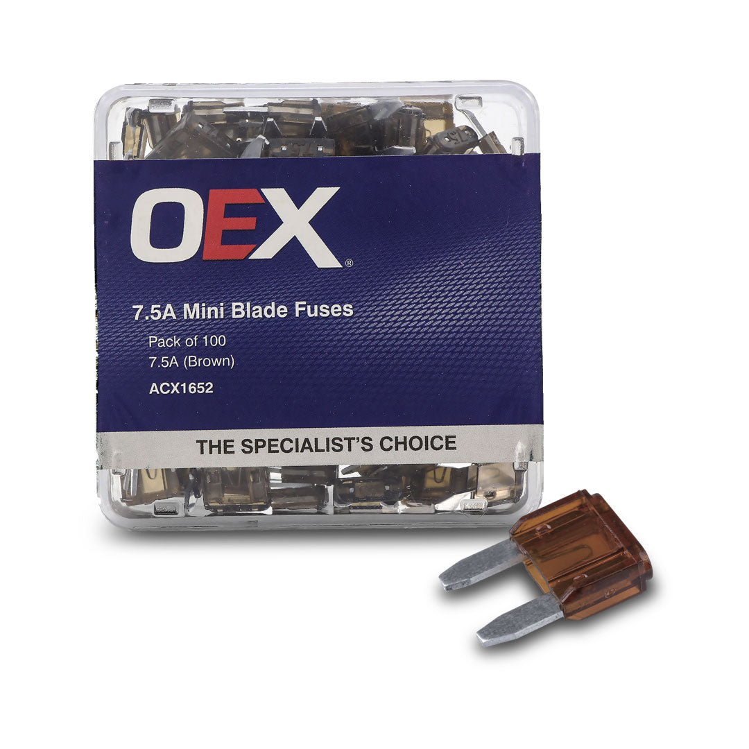 OEX ACX1652 | 7.5A  Fuse Mini | Blade Brown - Pack of 100