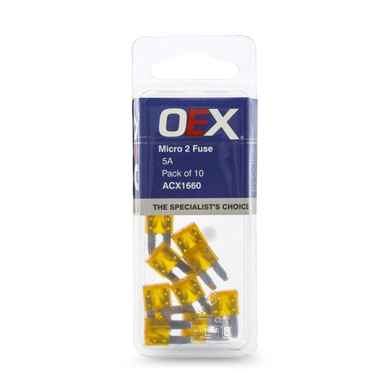 OEX ACX1660 Micro 2 Blade Fuse 5A Tan Pack of 10