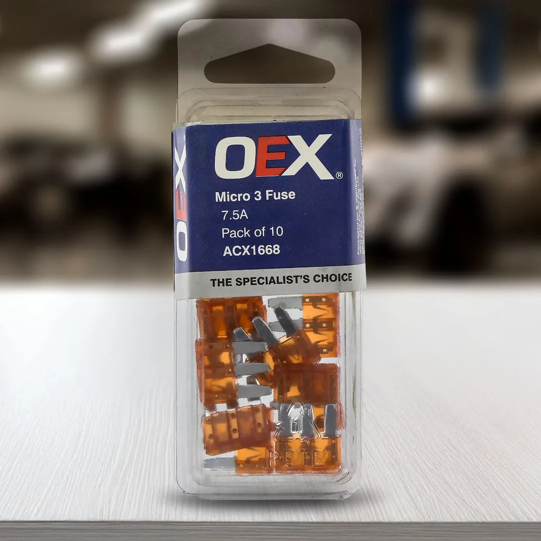 OEX ACX1668 | 7.5A Fuse | Micro 3 Blade Brown - Pack of 10