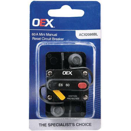 OEX ACX2086BL 60A Mini Manual Reset Circuit Breaker Type 3 Switchable