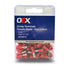 OEX ACX3014 | 2.8 x 0.8mm Terminal Blade | Female Crimp Red Terminal Entry  Vinyl 100 Pce