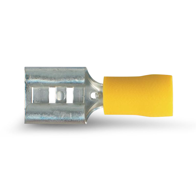 OEX ACX3020 Crimp Terminal Female Blade Yellow Entry 9.5 x 1.2mm Vinyl 50 Pce