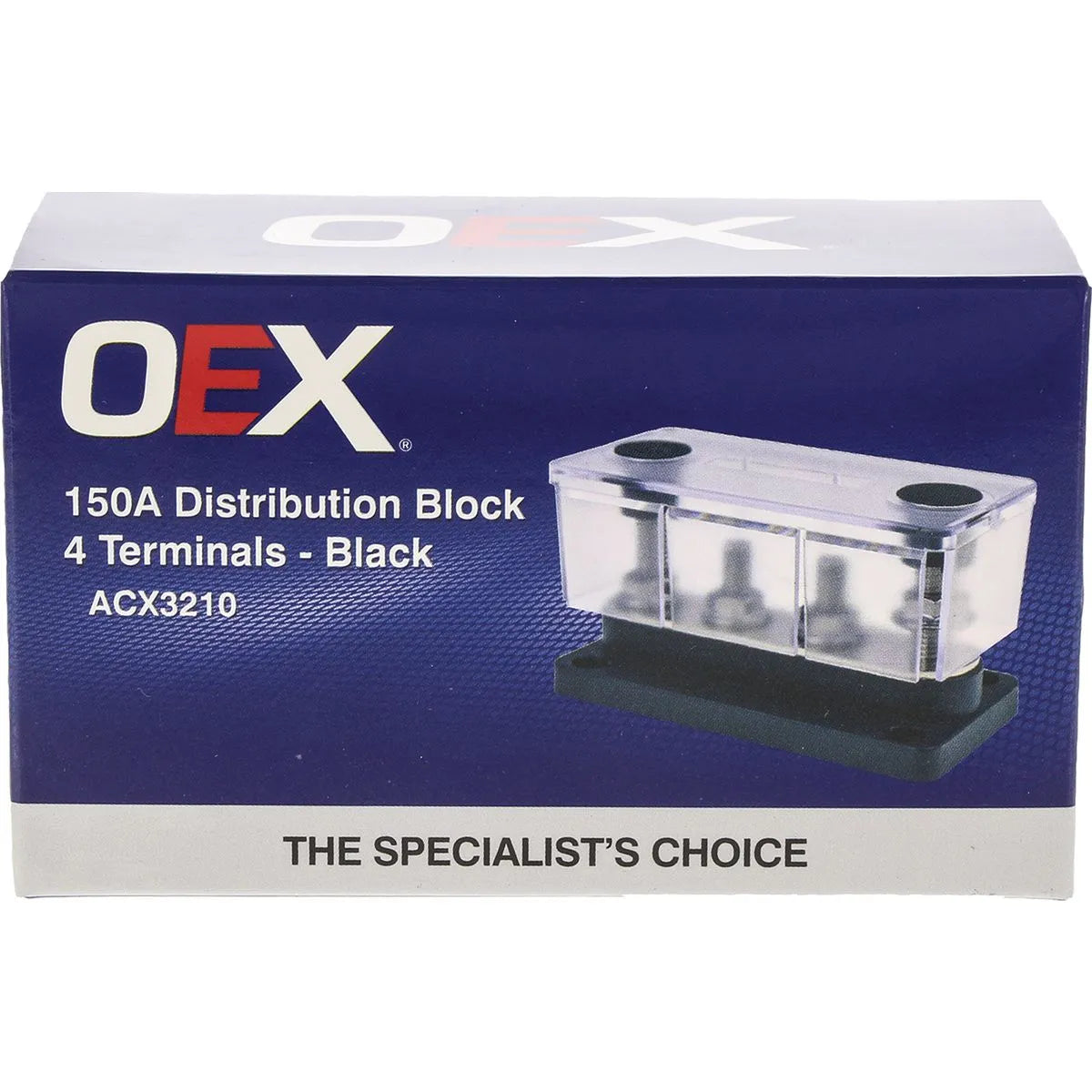 OEX ACX3210 150A Distribution Block 4 Terminals - Black