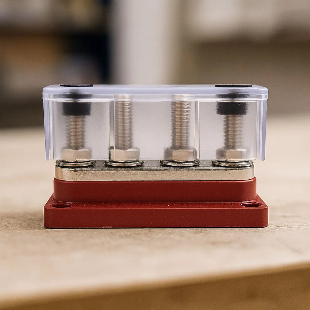 OEX ACX3213 300A Distribution Block 4 Terminals Red