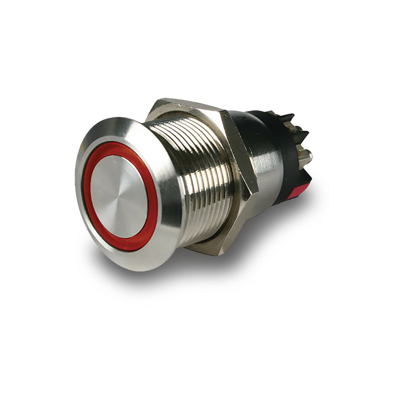 OEX ACX3690BL Push Button Switch On/Off SPST 12V Red Illuminated (Contacts Rated 5A @ 12V)