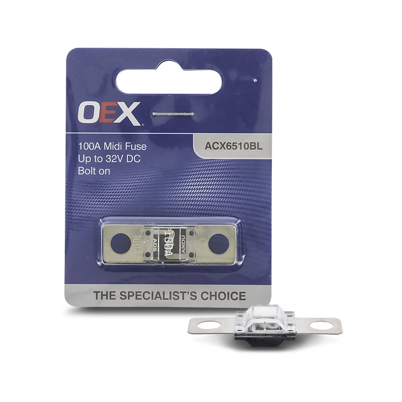 OEX ACX6510BL Midi Fuse, 100A Bolt On - Single Pack