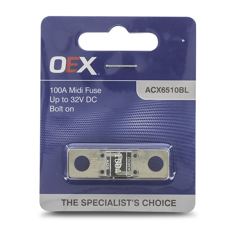 OEX ACX6510BL Midi Fuse, 100A Bolt On - Single Pack