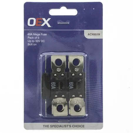 OEX ACX6519 Mega Fuse, 60A Bolt On - Pack of 5