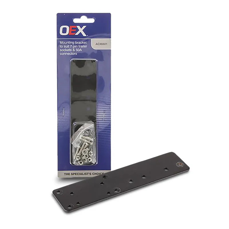 OEX ACX6921 Mounting Plate For 7 Pin Flat Trailer Socket & 50A Anderson Connector