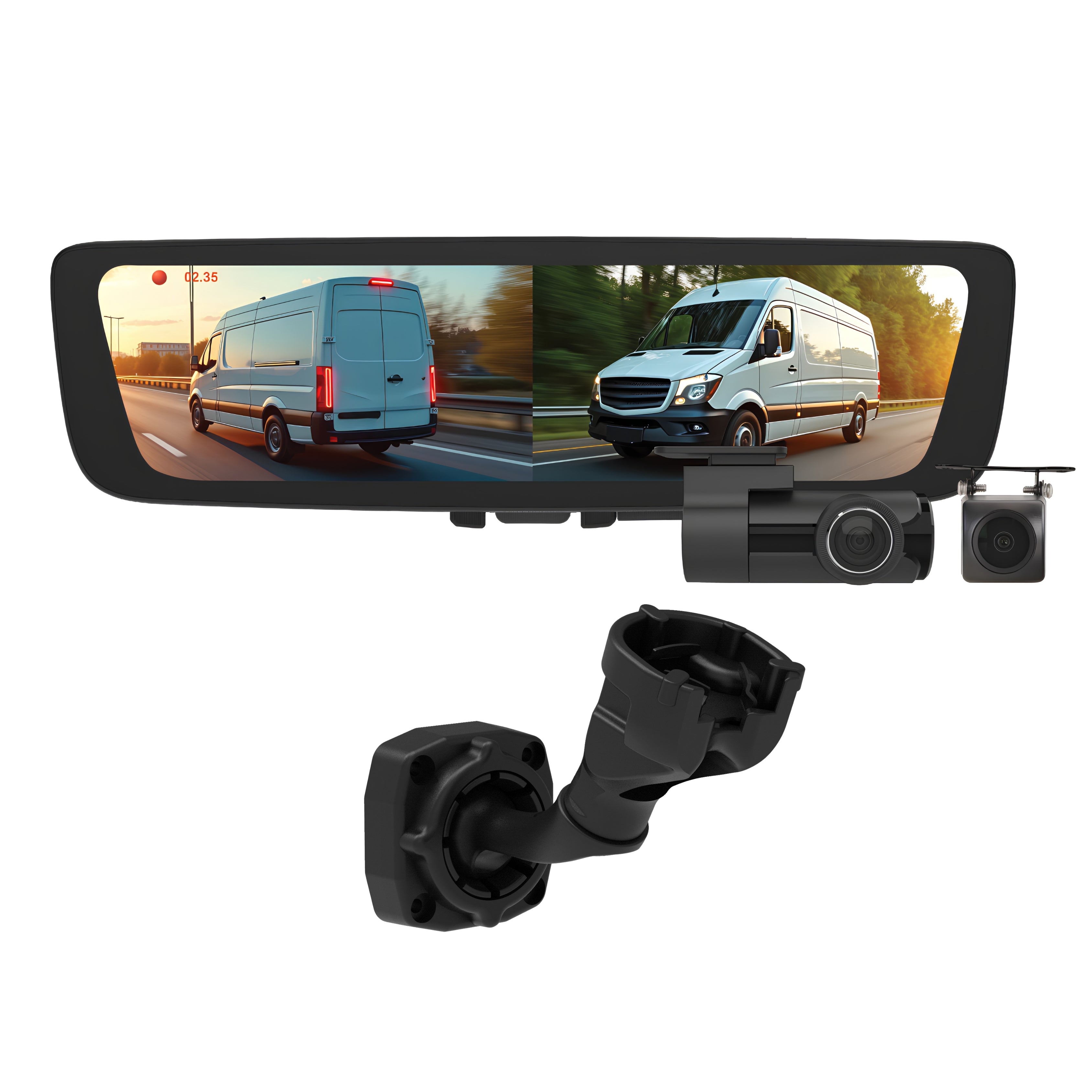 Aerpro AEM2RB49 9.66" E-Mirror Front and Rear DVR VW Crafter