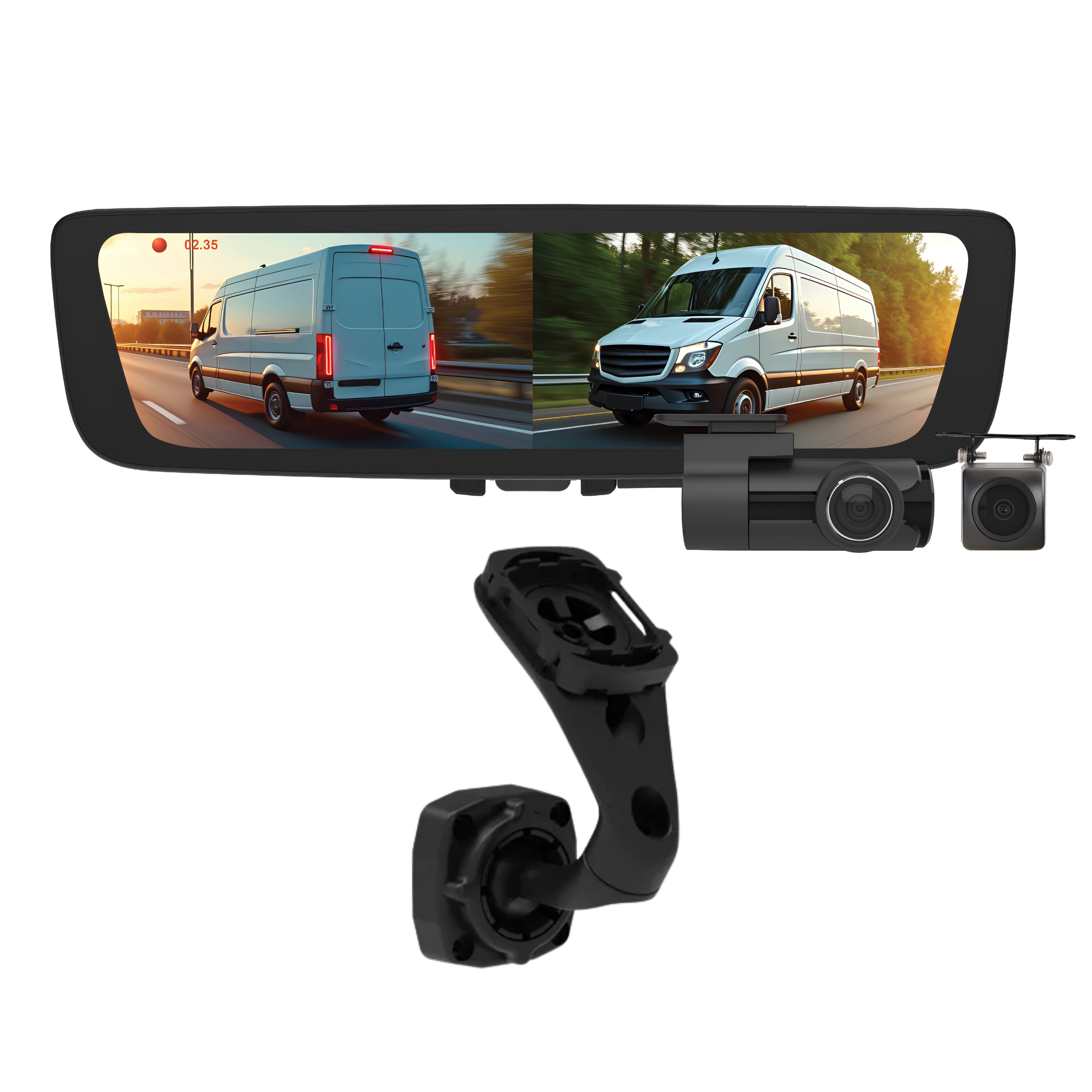 Aerpro AEM2RB7 9.66" E-Mirror Front and Rear DVR Hyundai iLoad