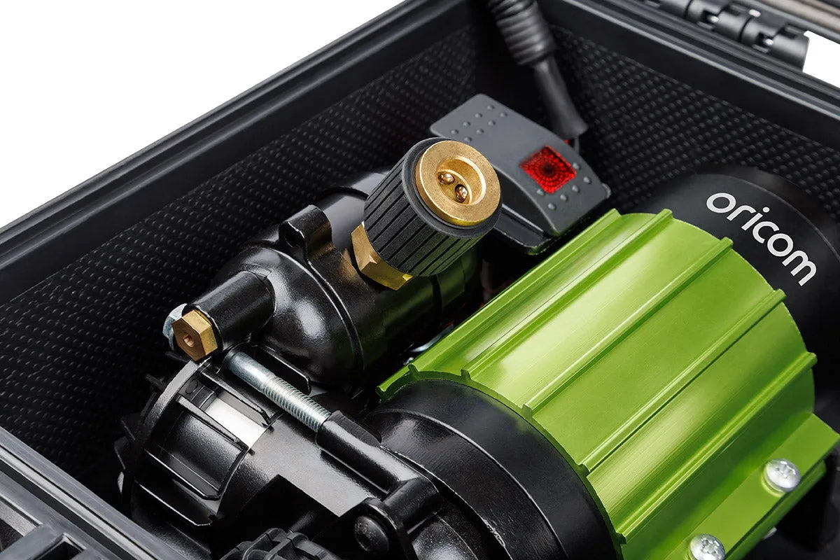Oricom AIR30KIT Portable Air Compressor Kit with Heavy Duty Case + Twin Tyre Inflator/Deflator Combo
