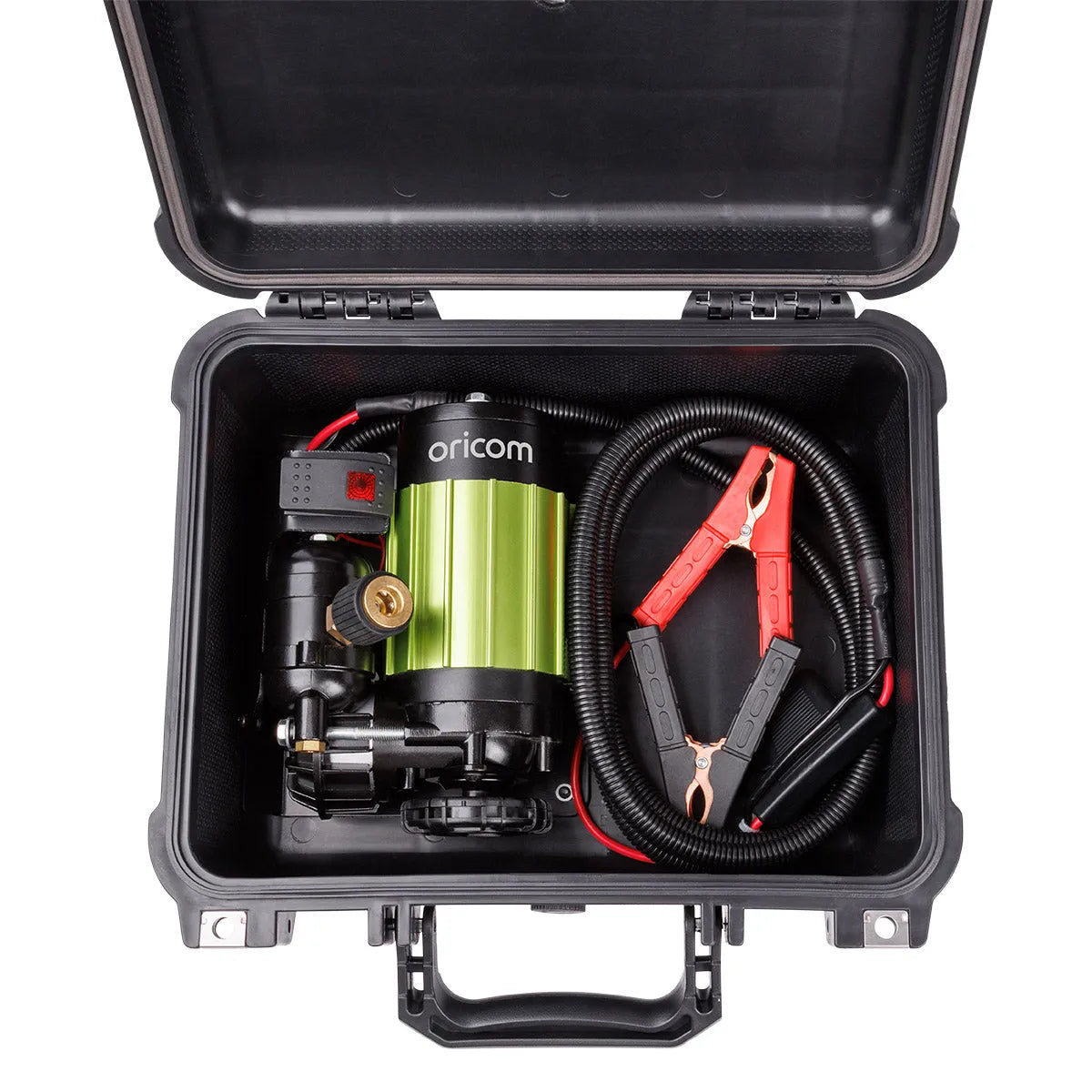 Oricom AIR30KIT Portable Air Compressor Kit with Heavy Duty Case + Twin Tyre Inflator/Deflator Combo