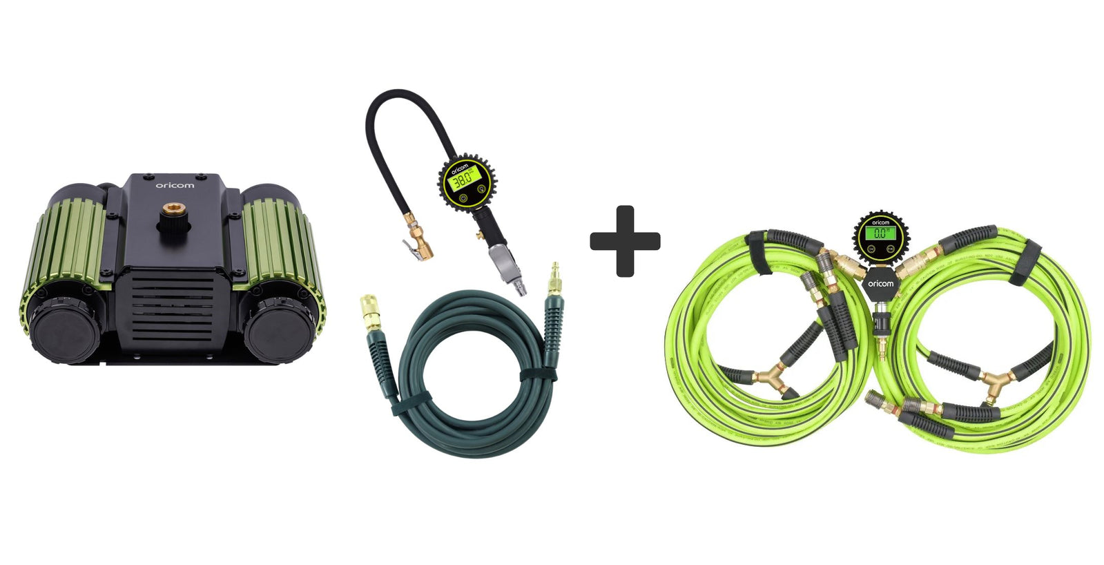 Oricom AIR40KIT Twin Cylinder Air Compressor and Inflation Kit + 4 Tyre Inflator/Deflator Combo