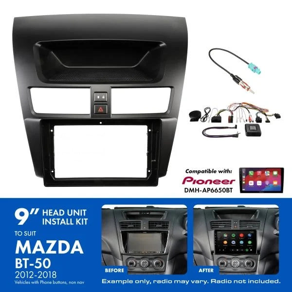 Aerpro AKMZ1 9 Inch Install Kit to Suit Mazda BT-50 2012-2018 Compatible with Pioneer DMH-AP6650BT & Kenwood DMX80AXS