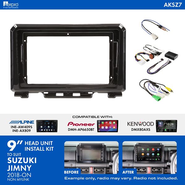 Aerpro AKSZ7 Suzuki Jimny 2018+ 9 Inch Head Unit Installation Kit